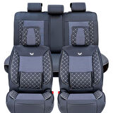 Isuzu D-Max Yeni Lüx Deri Oto Koltuk Kılıfı Ön Arka Takım (MARS) FÜME