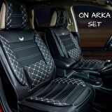 
Dacia Sandero Yeni Kasa Lüx Deri Oto Koltuk Kılıfı Ön Arka Takım (MARS) SİYAH BEYAZ