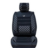 
Dacia Sandero Yeni Kasa Lüx Deri Oto Koltuk Kılıfı Ön Arka Takım (MARS) SİYAH BEYAZ