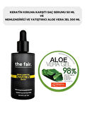 Keratin Kırılma Karşıtı Saç Serumu 50 ml ve Dermal %98 Aloe Vera Jel Saç Cilt ve Vücut İçin Nemlendirici ve Yatıştırıcı 300 ml