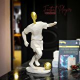 Modern Futbolcu Heykeli – Eşsiz Altın ve Taş Sanat Tasarımı - Mükemel orijinal tasarım