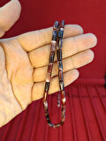 TOZ KEHRİBAR TESBİH KESME KESİM EFLATUN SİYAH RENKLİ SİSTEMLİ 11MMX5MM ÖZEL ÖLÇÜ
