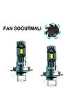H7 Mini Fanlı Led Oto Ampul 2'li Set