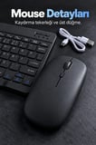 Bluetooth Klavye Mouse Seti Türkçe Tuş Dizilimli Beyaz
