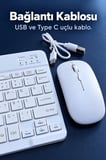 Bluetooth Klavye Mouse Seti Türkçe Tuş Dizilimli Beyaz