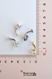 Çelik Kalp Model Tektaş Göbek Piercing Gold