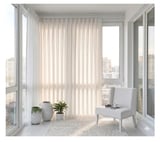 Taç Atlas Saten Pileli Güneşlik Perde-Balkon pencereleri için -Özel Üretim - 1/2 (Seyrek) Pİle
