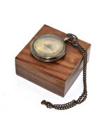 Ahşap Kutulu Pirinç Köstekli Saat 16154