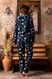 Nisanca Kadın Kışlık Welsoft Peluş Polar  Düğmeli Pijama Takımı