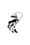 Balık Tutan Adam Sticker (Oto-Motor-Laptop-Duvar-Dekor) 10 x 14 cm