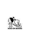 Kids On Board Sticker (Oto-Motor-Laptop-Duvar-Dekor) 10 x 9 cm