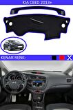 Kia Cerato 2009-2012 İçin Uygun Torpido Koruma Halısı Siyah Kenar Renk Mavi
