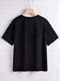 Unısex Rahat Kalıp Pamuklu Havalı Kedicik Baskılı Çocuk T-shirt