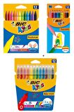Bic Pastel Boya Kalemi 12'li + Kuru Boya Kalemi 12'li + Yıkanabilir Keçeli Boya Kalemi 12'li