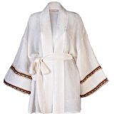 Ekru Kimono Şort Takım