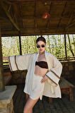 Ekru Kimono Şort Takım