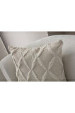 Swita Home Tekli Dekoratif Puantiye Keten Kumaşlı Kırlent Kılıfı 43x43 Krem