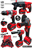 Profesyonel Kömürsüz 36v 4'lü Set Kırıcı Delici Hilti Taşlama Somun Sıkma Akülü Vidalama dawrek