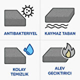 Beylin Kıvırcık PVC Paspas İç Dış Zemin Halı Yolluk Kapı Önü Havuz Banyo Duş İş Yeri Apartman Paspası Kıvırcık Hijyenik Antibakteriyel Paspas Halı 12mm