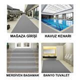 Beylin Kıvırcık PVC Paspas İç Dış Zemin Halı Yolluk Kapı Önü Havuz Banyo Duş İş Yeri Apartman Paspası Kıvırcık Hijyenik Antibakteriyel Paspas Halı 12mm