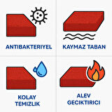 Beylin Kıvırcık PVC Paspas İç Dış Zemin Halı Yolluk Kapı Önü Havuz Banyo Duş İş Yeri Apartman Paspası Kıvırcık Hijyenik Antibakteriyel Paspas Halı 12mm