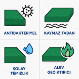 Beylin Kıvırcık PVC Paspas İç Dış Zemin Halı Yolluk Kapı Önü Havuz Banyo Duş İş Yeri Apartman Paspası Kıvırcık Hijyenik Antibakteriyel Paspas Halı 12mm