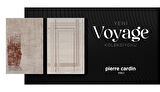 Pierre Cardin Voyage KJ05B Krem Mavi Viskon Akrilik Yumuşak Dokulu Modern Eskitme Halı