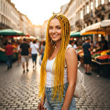 Afrika Örgüsü Ve Rasta İçin Sentetik Saç / Koyu Sarı