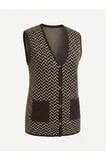 Desenli̇ Çeli̇K Örgü Klasi̇K Tri̇Ko Yelek