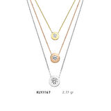 Üç Sıra Zincirli Taşlı Kolye