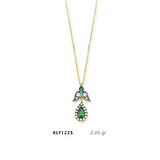Yeşil Damla Taşlı Kolye