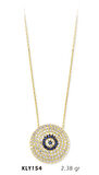 Yuvarlak Taşlı Nazar Boncuk Kolye