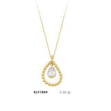 Beyaz Taşlı Damla Kolye