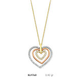 İç İçe Geçmeli Kalp Kolye