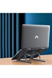 KLASİST Siyah Alüminyum Laptop Yükseltici, Laptop Standı (Taşıma Kılıflı)