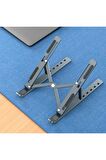 KLASİST Siyah Alüminyum Laptop Yükseltici, Laptop Standı (Taşıma Kılıflı)