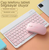Kablosuz Klavye Ve Mouse Seti Bluetoothlu Şarj Edilebilir Windows İos Android Telefon Tablet Uyumlu