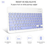 Fare ve Klavye, USB Şarjlı Güçlü Uyumluluk Ultra İnce Ergonomik Tasarım Tablet için PC için (Mor)