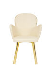 GOLD METAL AYAKLI SALON/MUTFAK SANDALYESİ KOLLUKELEBEK (DERİ)