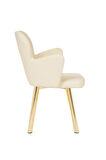 GOLD METAL AYAKLI SALON/MUTFAK SANDALYESİ KOLLUKELEBEK (DERİ)