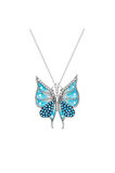 Modahilye 925 Ayar Gümüş Turkuaz Kelebek Zirkon taşlı Kadın Kolye