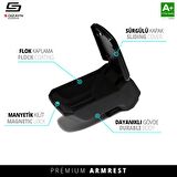 S-Dizayn Peugeot 206 Kol Dayama Kolçak Çelik Ayaklı ABS Siyah 1998-2012 A+Kalite