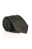 Siyah Slim Fit Düz Renk Dokuma Kravat / DDK-08