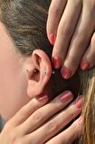 Gümüş Kalp Piercing Tragus Helix Kıkırdak