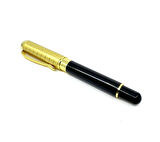 Premium Metal Roller Siyah Tükenmez Kalem - Altın Rengi Kapak