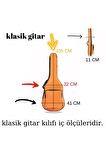 Su Geçirmez 20 Mm Polietilen Destekli Soft Case Klasik Gitar Kılıfı Ahşap Pena Kolye Hediye