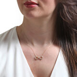 Altın Tektaş Ve Kalp Detaylı Sonsuzluk Kolye (KLY0011)