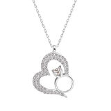 Altın Tektaş Detaylı Kalp Kolye (KLY0013)