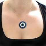 Altın 14 Ayar Dev Nazar Boncuğu Kolye (KLY0030)