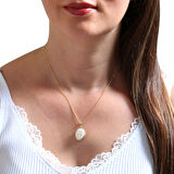 Altın Y Harfi Sedef Taşlı Kolye (KLY0076)